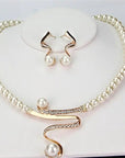Natural Pearl Necklace + Earrings Set