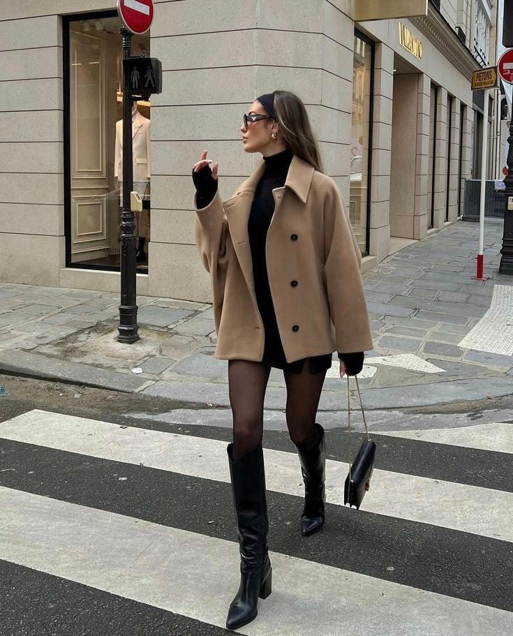Chic Oversized Wool Jacket Women
