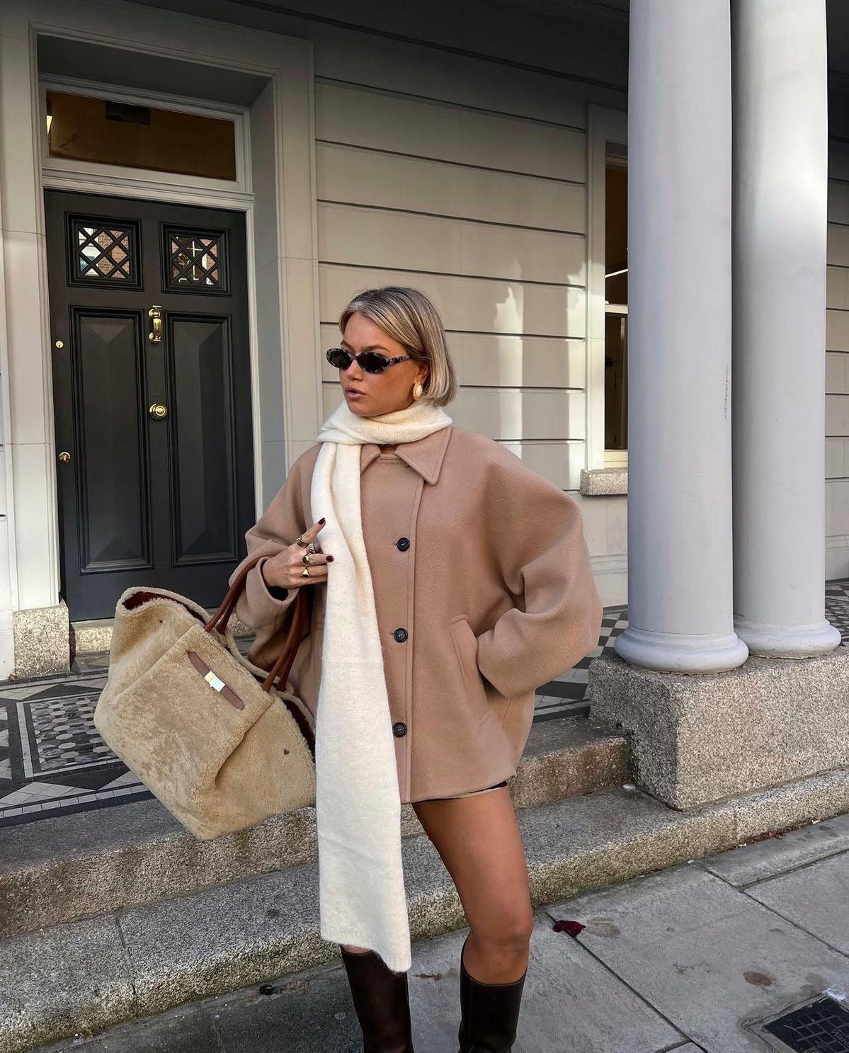 Chic Oversized Wool Jacket Women