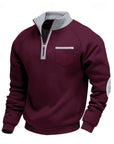 Kairo Men's Quarter Zip Pullover | Colour Block, Relaxed Fit 11
