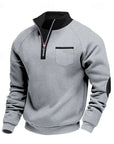 Kairo Men's Quarter Zip Pullover | Colour Block, Relaxed Fit 9