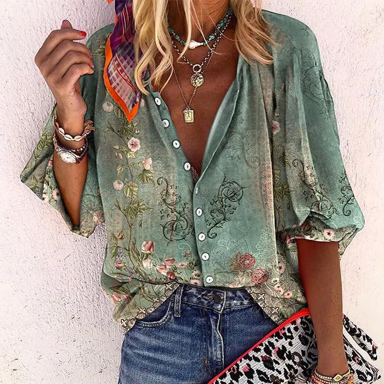 Women’s Summer Button Down Blouse