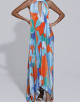 Elegant Halter Pleated Maxi Dress