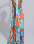 Elegant Halter Pleated Maxi Dress