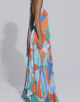 Elegant Halter Pleated Maxi Dress