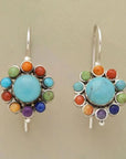 Handcrafted Turquoise Hoop Earrings