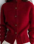 Mila Cardigan Sweater | High-Neck Buttoned Knit, Soft Fabric 1