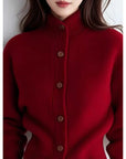 Mila Cardigan Sweater | High-Neck Buttoned Knit, Soft Fabric 4