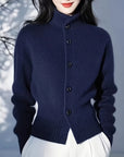 Mila Cardigan Sweater | High-Neck Buttoned Knit, Soft Fabric 7