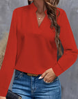 Silky Elegant V-Neck Office Blouse