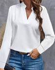 Silky Elegant V-Neck Office Blouse
