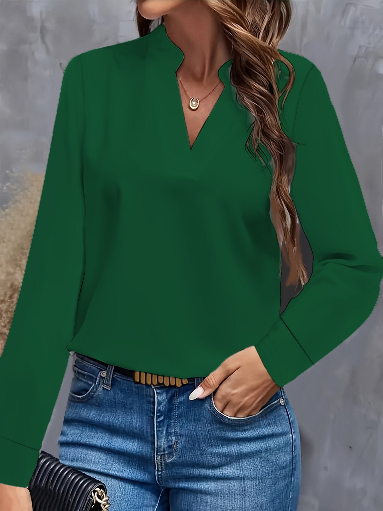 Silky Elegant V-Neck Office Blouse