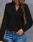 Silky Elegant V-Neck Office Blouse