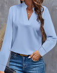 Silky Elegant V-Neck Office Blouse