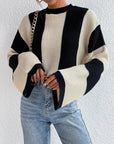Women's Round Neck Long Sleeve Knitted Sweater
