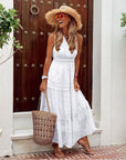 Elegant V-Neck Sleeveless Midi Dress