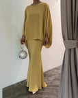 Two-Piece Pearl Floor-Length Gown