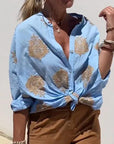 Long Sleeve Button Print Shirt
