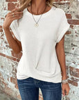 Elegant Short Sleeve Twist Top