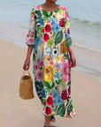 Trendy Floral Printed Midi Dress