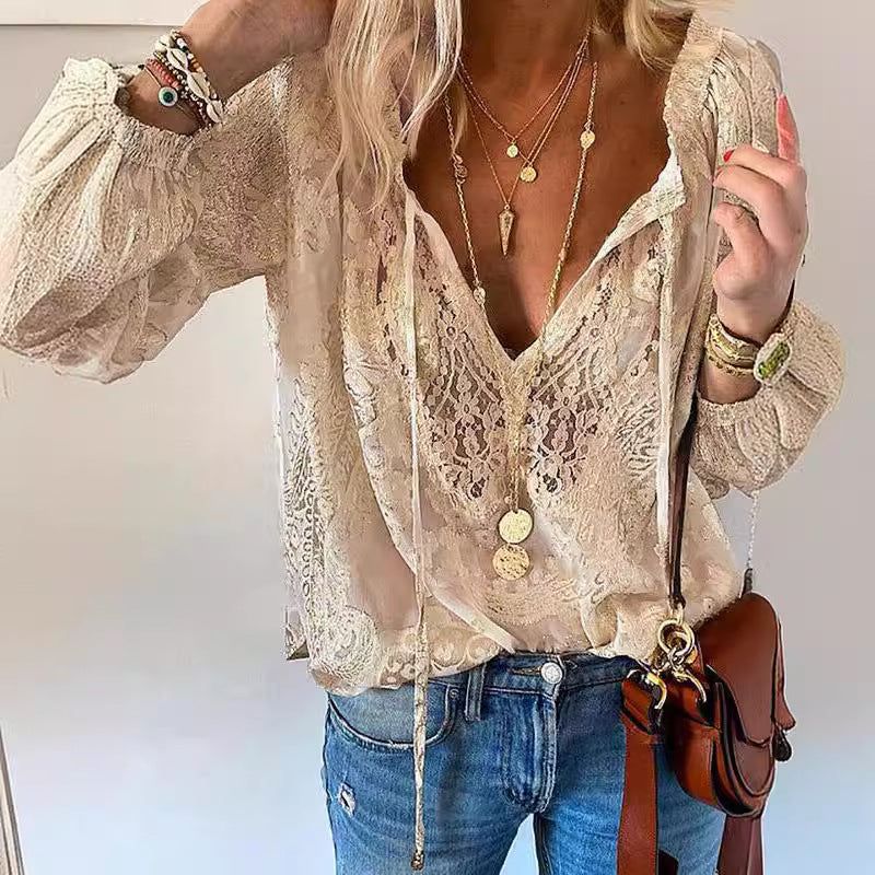 Casual Summer Lace Blouse – Lightweight, Breathable Style for Effortless Warm-Weather Outfits