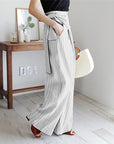 Fashion Lace-Up Striped Pants