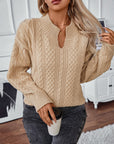 Drizzle Cable Knit Pullover Sweater