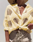 Long Sleeve Button Print Shirt