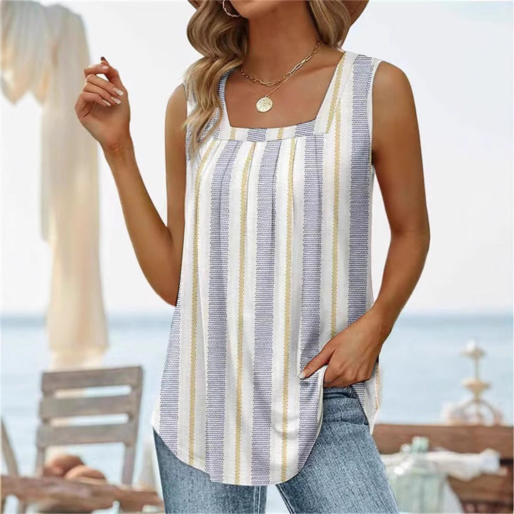 Fashion Sleeveless Square Neck Top