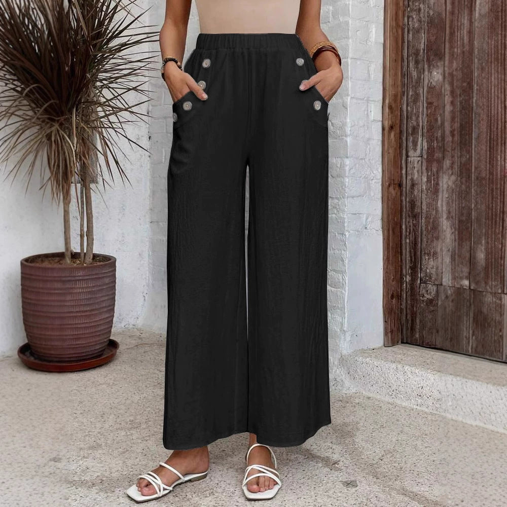 Elastic Waist Loose Casual Trousers