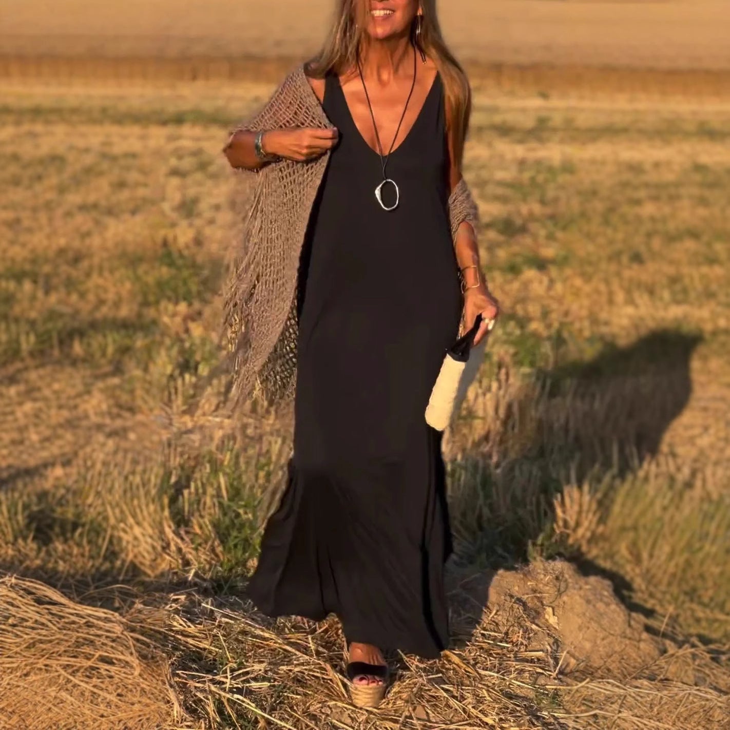 Blush Bloom A-Line Midi Dress