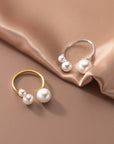 Adjustable Triple Freshwater Pearl Ring