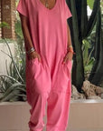 Soft Cotton V-Neck Dress
