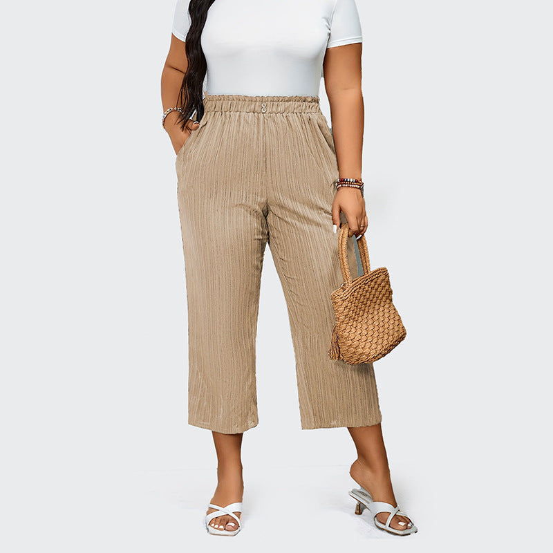 Comfortable High Waist Striped Pants