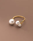 Adjustable Triple Freshwater Pearl Ring