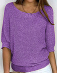 Relaxed Ribbed Knit Lounge Top