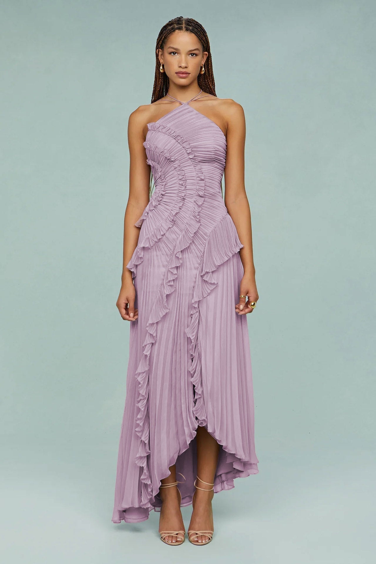Slimming Pleated Chiffon Dress – Flowy Favorite for Coastal Getaways