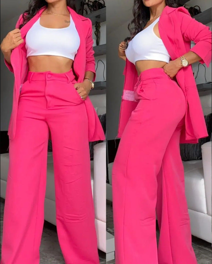 Women’s Lapel Suit with Straight Pants