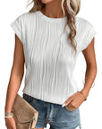 Ribbed Round Neck Tops