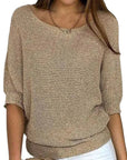 Relaxed Ribbed Knit Lounge Top