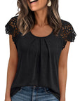 Hollow Sleeve Round Neck Top