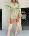 Splendid Teal Tie Waist Dress for Casual Walks
