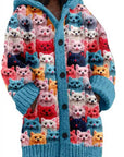 Abstract Print Casual Cape Jacket