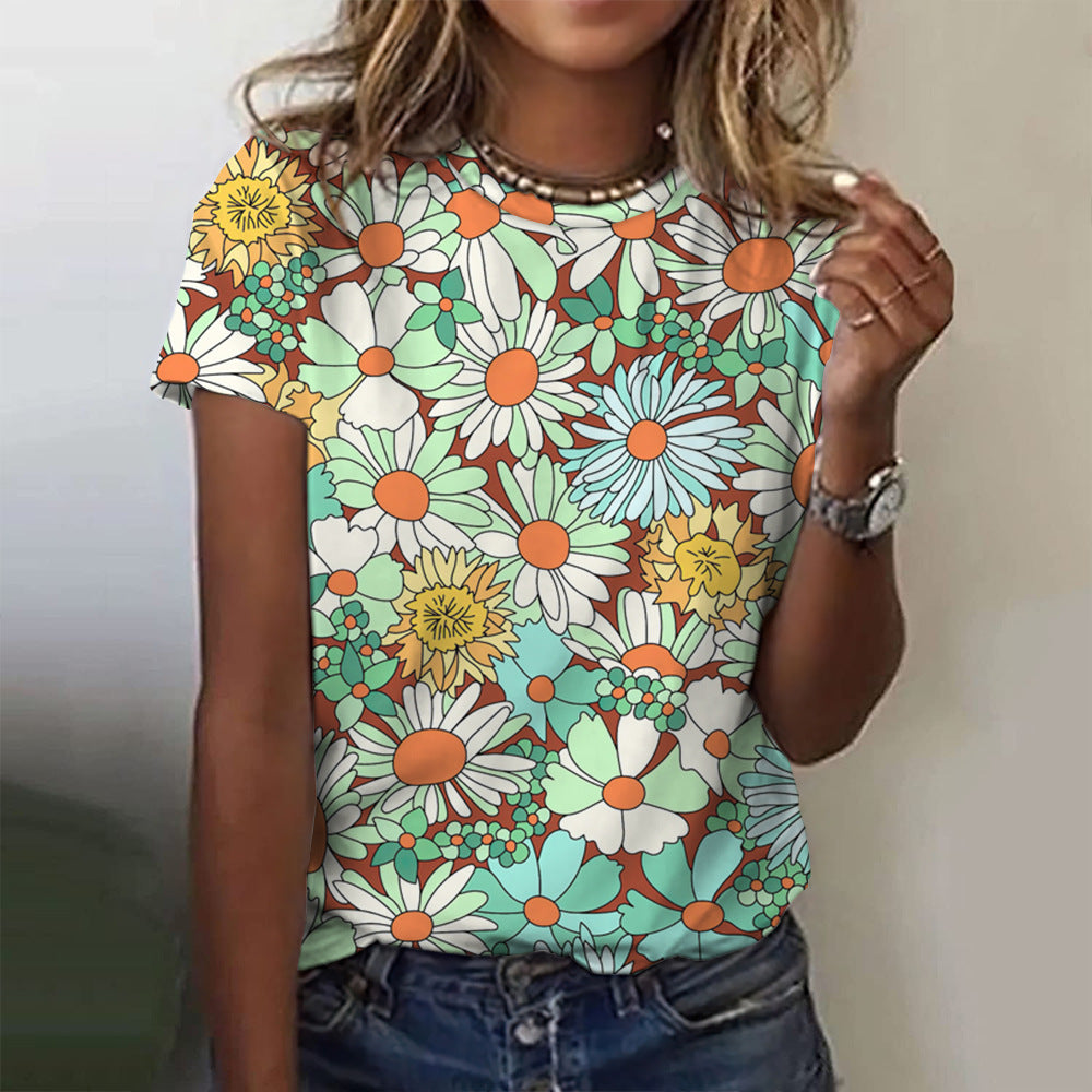 Floral Detail Tee with Bloom Up Flair