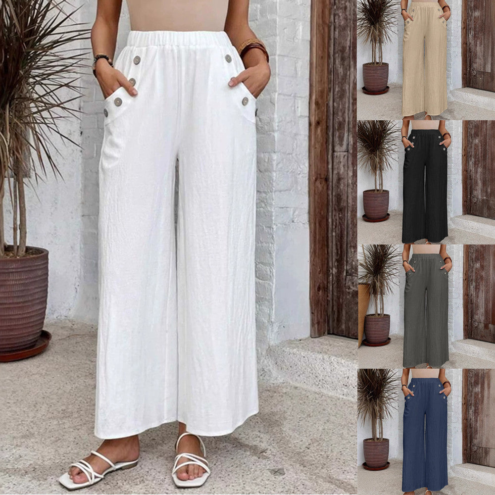 Elastic Waist Loose Casual Trousers