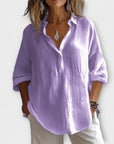 Soft Cotton Blend Blouse – Flowy, Elevated Essential for Workdays or Relaxed Weekend Looks