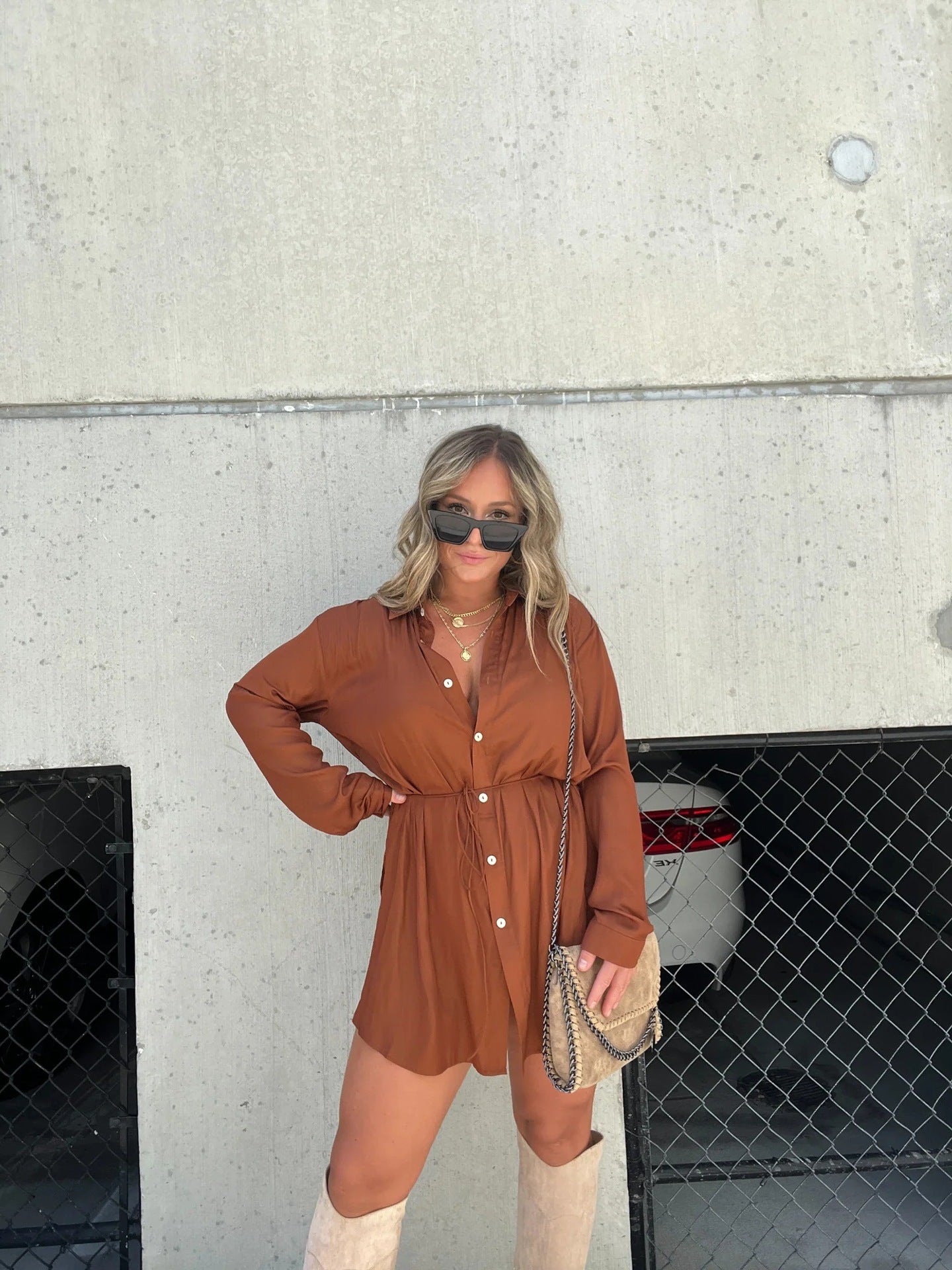 Splendid Teal Tie Waist Dress for Casual Walks