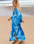 Chic Kimono-Style Dress in Amber Tide Hues