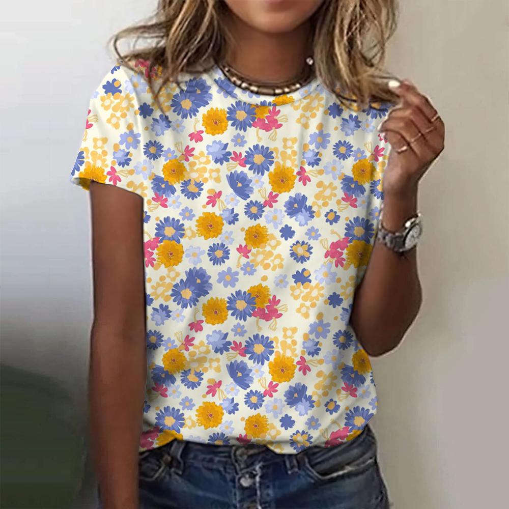 Whimsical Garden Print Lightweight Top