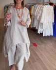 Breathable Cotton Linen Two Piece set